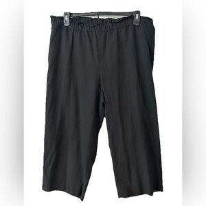 Talbots Women’s Black Wide Leg Cropped Pant Petite XL Lyocell/Poly/Linen